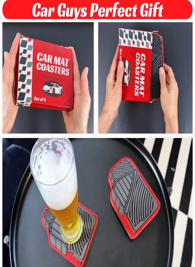 CALUVAR Cheers Mat Car Coasters Red Style 6x4in Cheers Sign for Bar Accessories and Tiki Decorations Outdoor Coasters Tiki Bar Sign and Coffee Decor Silicone Coaster for Drinks Mechanic Gifts for Car Guys - Image 5
